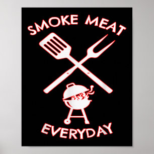 Funny Bbq Smoke Kött Dagaily Grandad Pappa Grillin Poster