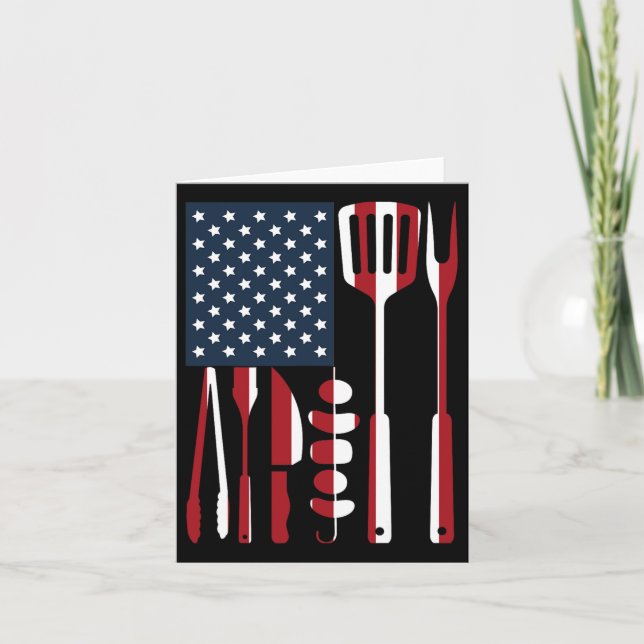 Funny Bbq Smoker Grilling Verktyg Rbecue American  Kort (Framsida)