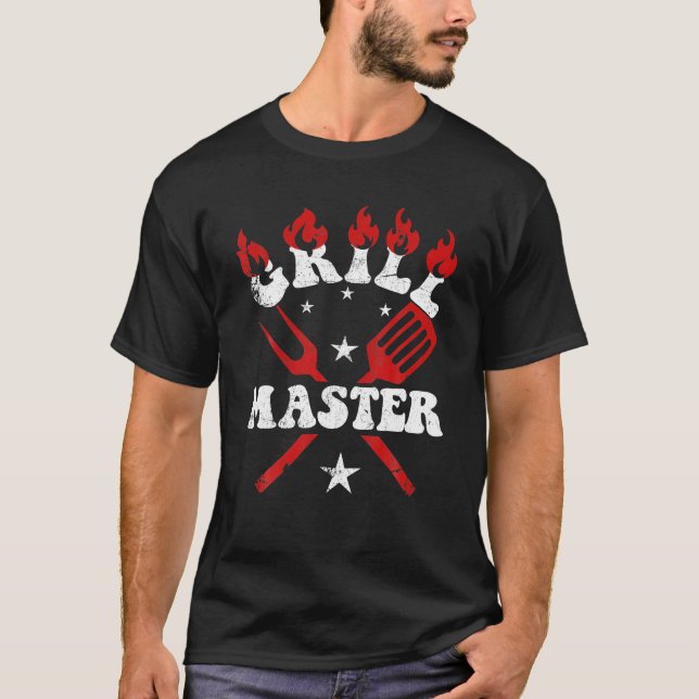 Funny BBQ Smoker Grillmaster T Shirt (Framsida)