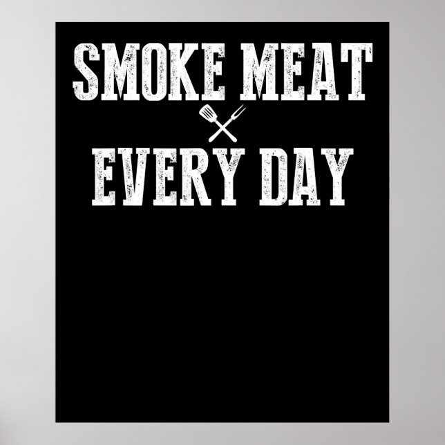 Funny Bbq Smoker Suppory Pitmaster Pappa Grilling Poster (Framsidan)
