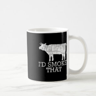 Funny Bbq Smoking Kött Grilled Steak Id Smoke that Kaffemugg