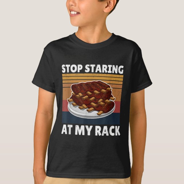 Funny Bbq Tee stoppar vid mitt rackgaller (Framsida)