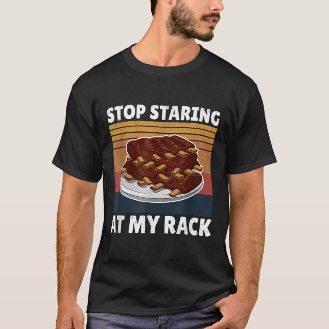 Funny Bbq Tee stoppar vid mitt rackgaller (Framsida)