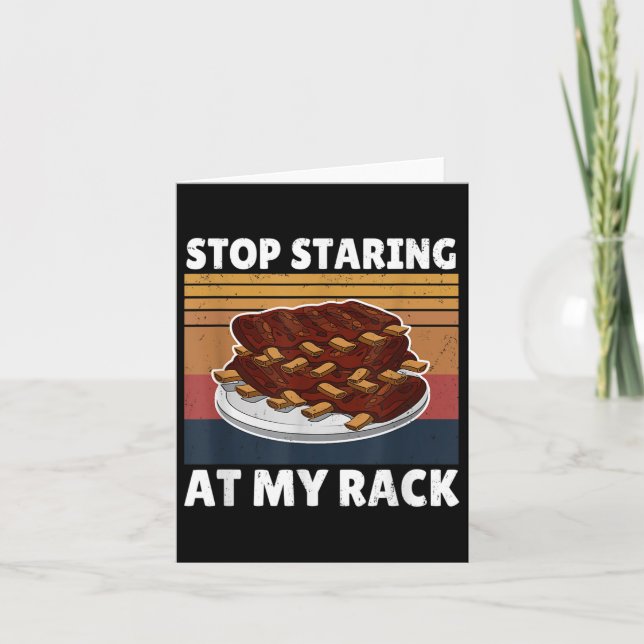 Funny Bbq Tee stoppar vid mitt rackgaller Kort (Framsida)