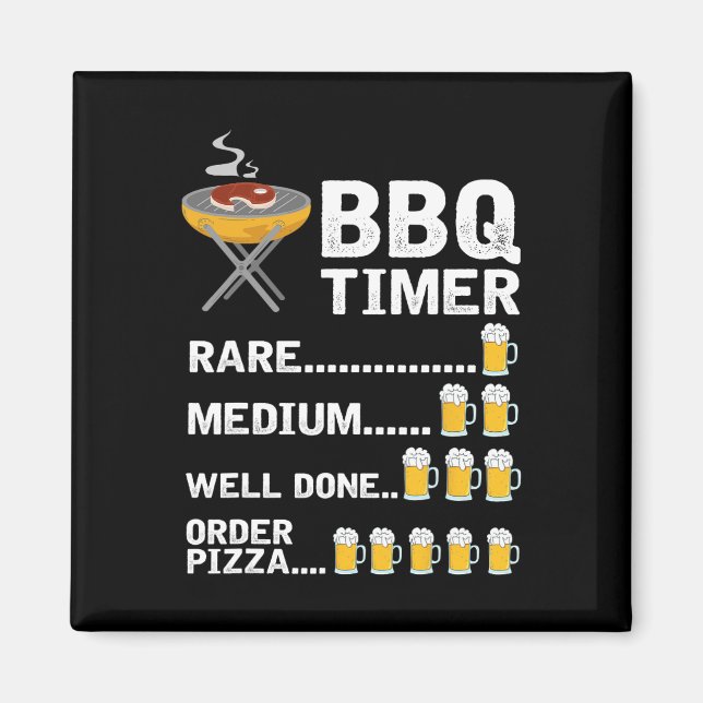 Funny Bbq Timer1 Magnet (Framsidan)