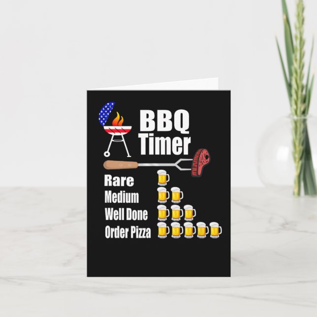 Funny Bbq Timer - Barbecue Grill Grilling Gift Kort (Framsida)