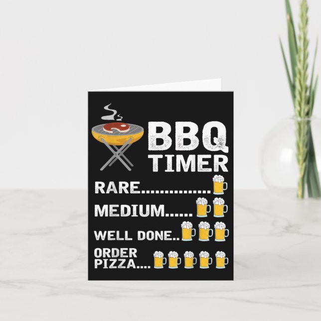 Funny Bbq Timer, Barbecue, Grill, Grilling Kort (Framsida)