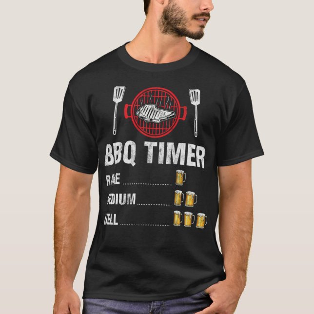 Funny BBQ Timer Barbecue Party Beer Drinking Rinb T Shirt (Framsida)