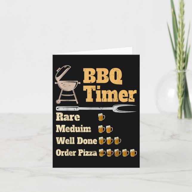 Funny Bbq Timer Grilling Kort (Framsida)
