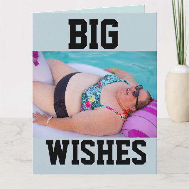 FUNNY BBW BIG GIRL BATHAUTY BIRTHDAY CARD KORT (Framsida)