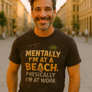 Funny Beach-arbetsoffert T-Shirt Menten i Beach