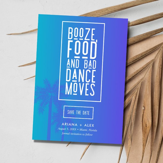 Funny Beach Destination Wedding Spara Datumet (Funny Beach Destination Wedding Save The Date)