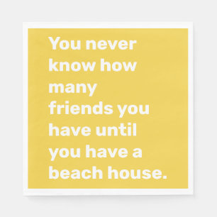 Funny Beach House Friends Quote i Gult Pappersservett