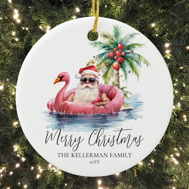 Funny Beach-jul Julgransprydnad Keramik (Funny Beach Christmas Ceramic Ornament )