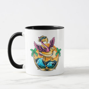 Funny Beach Tropical Flamingo Mugg