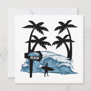 Funny Beach-vågformat platta kort