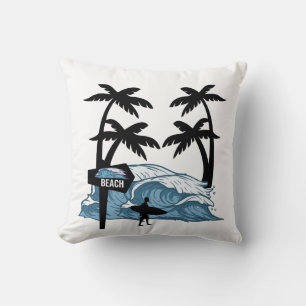 Funny Beach Wave Kudde