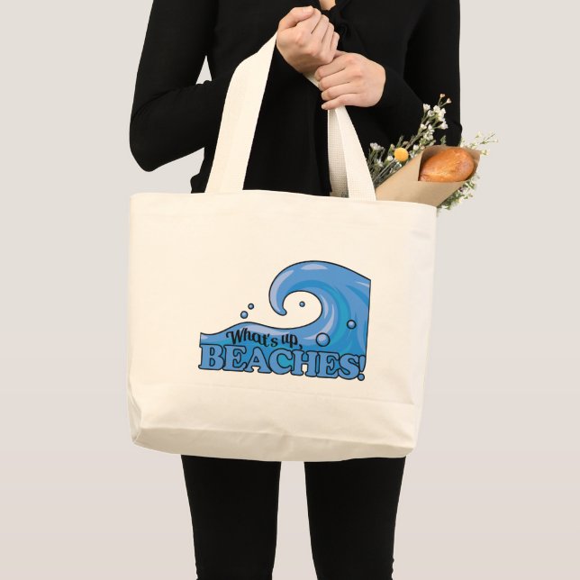 Funny Beach Wave tote bags Jumbo Tygkasse (Framsida (produkt))