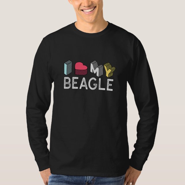 Funny Beagle Älskare I Kärlek My Beagle T Shirt (Framsida)