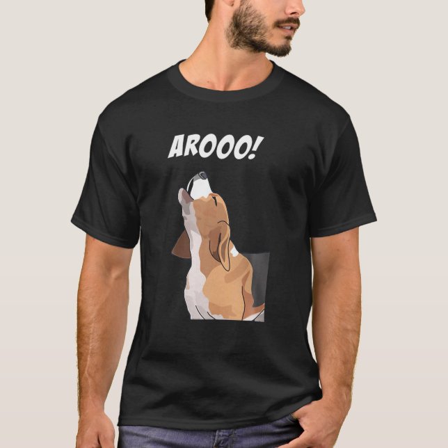 Funny Beagle, AROO Hund älskare T Shirt (Framsida)