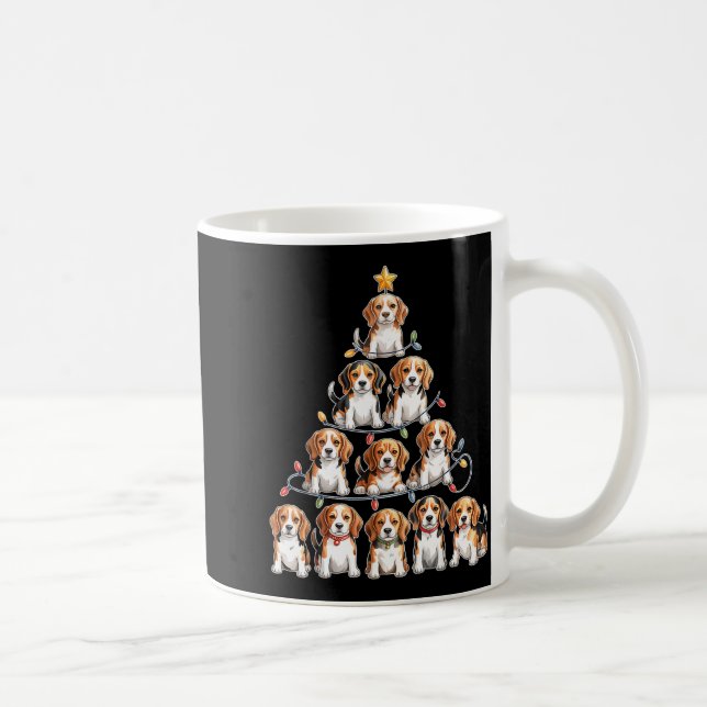 Funny Beagle Christmas Tree Dog Lovers Women Men X Kaffemugg (Höger)
