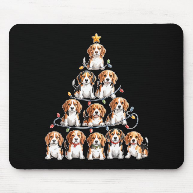 Funny Beagle Christmas Tree Dog Lovers Women Men X Musmatta (Framsidan)