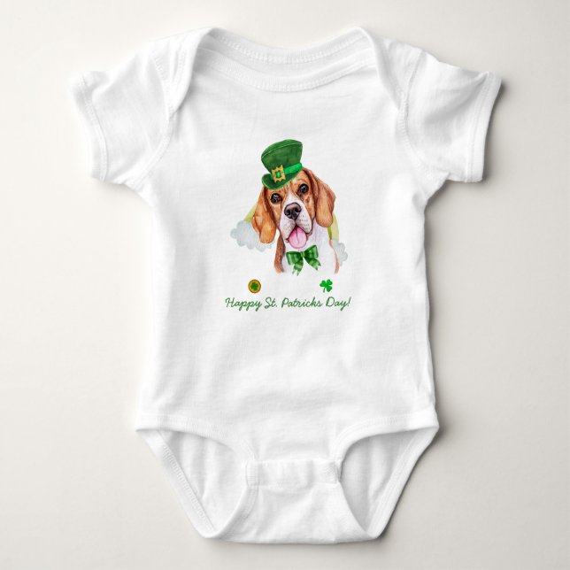 Funny Beagle Guld St. Patricks Day T Shirt (Framsida)