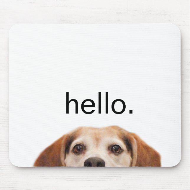 Funny Beagle Hund Hej Quote Modern Animal Musmatta (Framsidan)