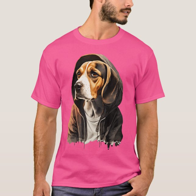 Funny Beagle Hund Rap Rapper Hip hop Rb T Shirt (Framsida)