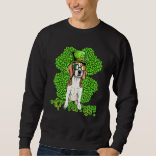 Funny Beagle Hund Shamrock St patricks day Lång Ärmad Tröja