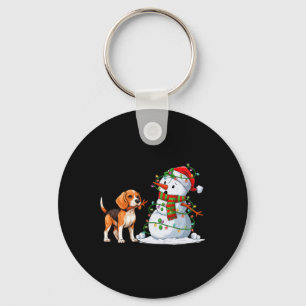 Funny Beagle Hund Snögubbe Julgran Ljus Xma Nyckelring