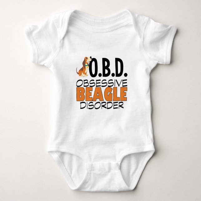 Funny Beagle Obssed Baby T-shirt (Framsida)