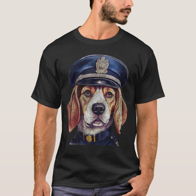 Funny Beagle Porträtt i polishat för Hundälskare T Shirt (Framsida)