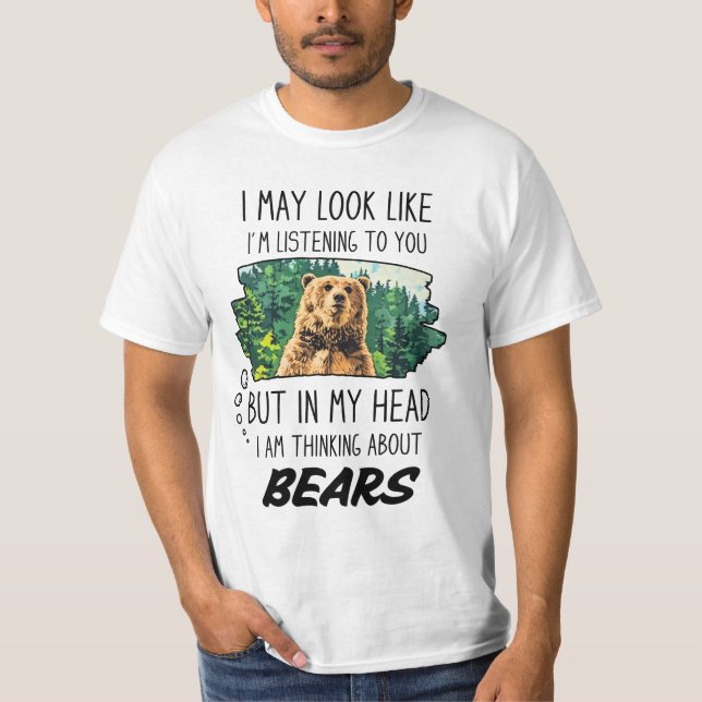 Funny Bear Älskare T Shirt (Framsida)