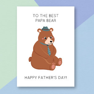 Funny Bear Animal Pun Fars dag Card Kort