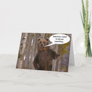 Funny Bear Birthday Card Kort