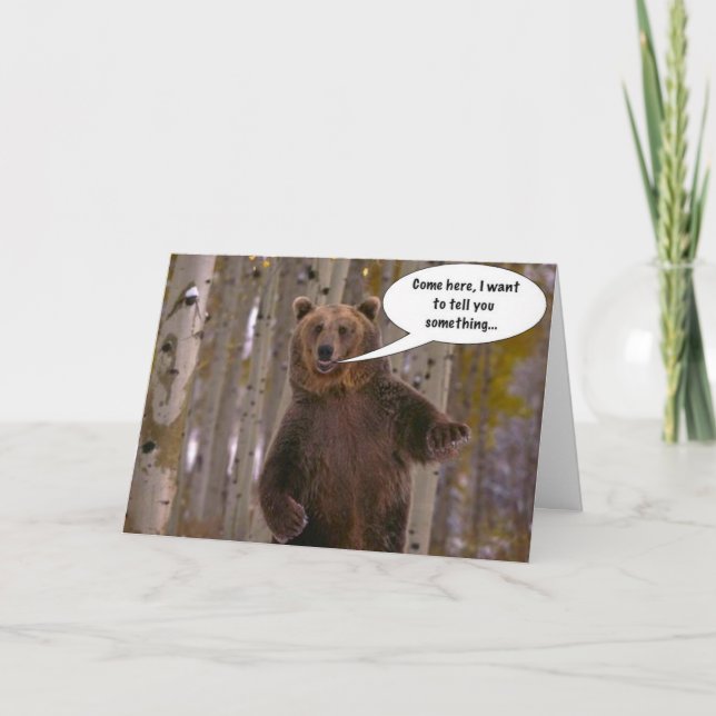 Funny Bear Birthday Card Kort (Framsida)