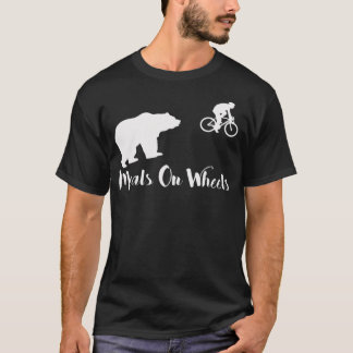 Funny Bear Chasing Bike Cyclist Meals on braap cyc T Shirt