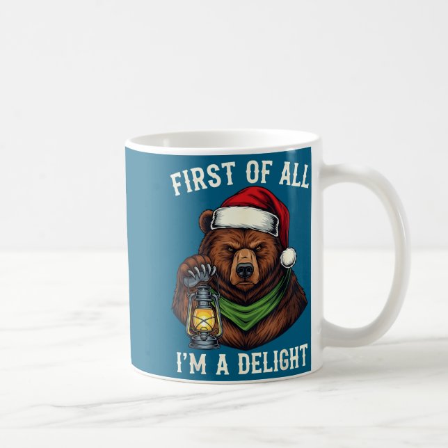 Funny Bear First Of All I'm A Delight Merry Christ Kaffemugg (Höger)