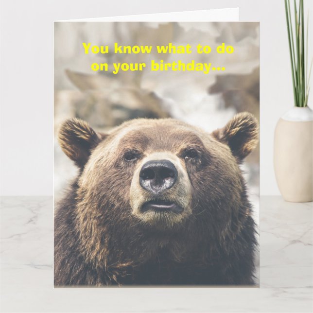 Funny Bear Giant Birthday Card Bear Pun-Anpassning Kort (Framsida)