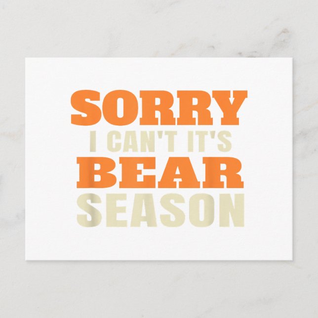 Funny Bear Hunting Helg Vykort (Framsida)