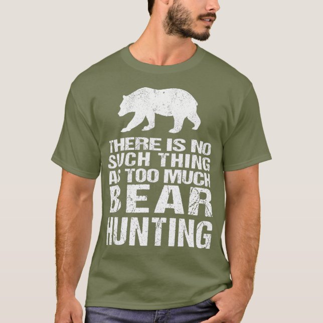Funny Bear    HuntingBear Hunter T Shirt (Framsida)
