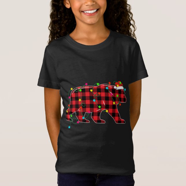 Funny Bear Julgran Red Play Julafton Animals L T Shirt (Framsida)