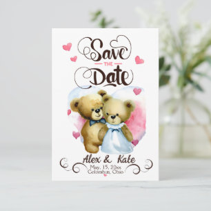 Funny Bear lite Bröllop Spara Datumet