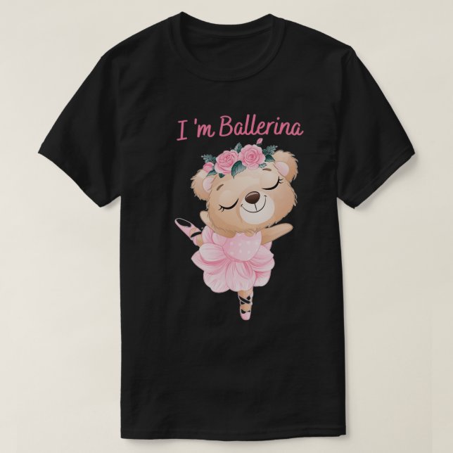 Funny Bear Panda Ballerina för Ballet loverballet T Shirt (Design framsida)