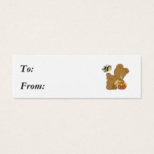 Funny Bear Sneaking Honung Litet Visitkort