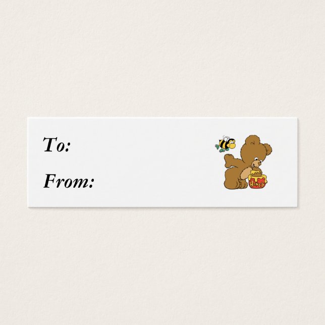 Funny Bear Sneaking Honung Litet Visitkort (Framsidan)