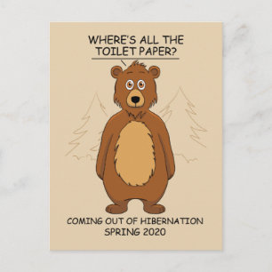 Funny Bear Tecknad Helg Vykort