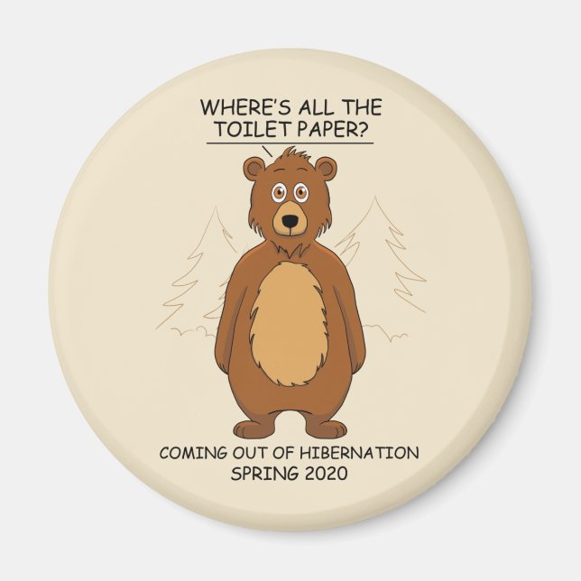 Funny Bear Tecknad Magnet (Framsidan)