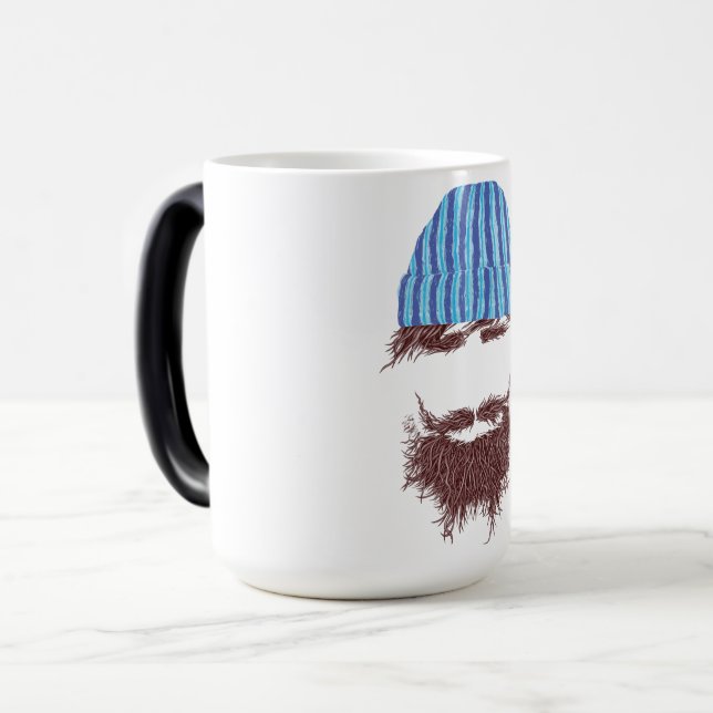 Funny Beard & Beanie Mugg - Novelty Coffee Kopp me (Framsida vänster)